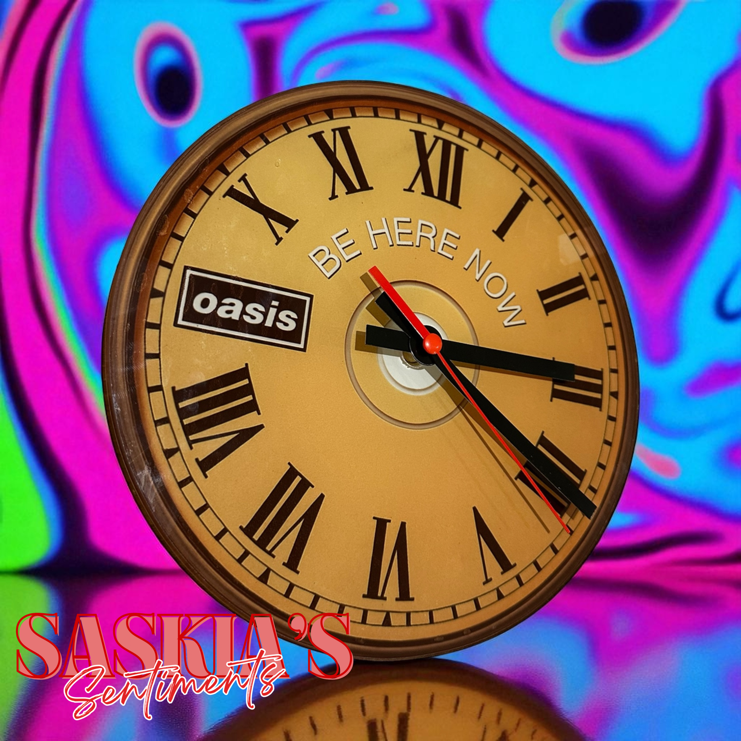 Oasis “Be Here Now” Glass Clock – 20cm