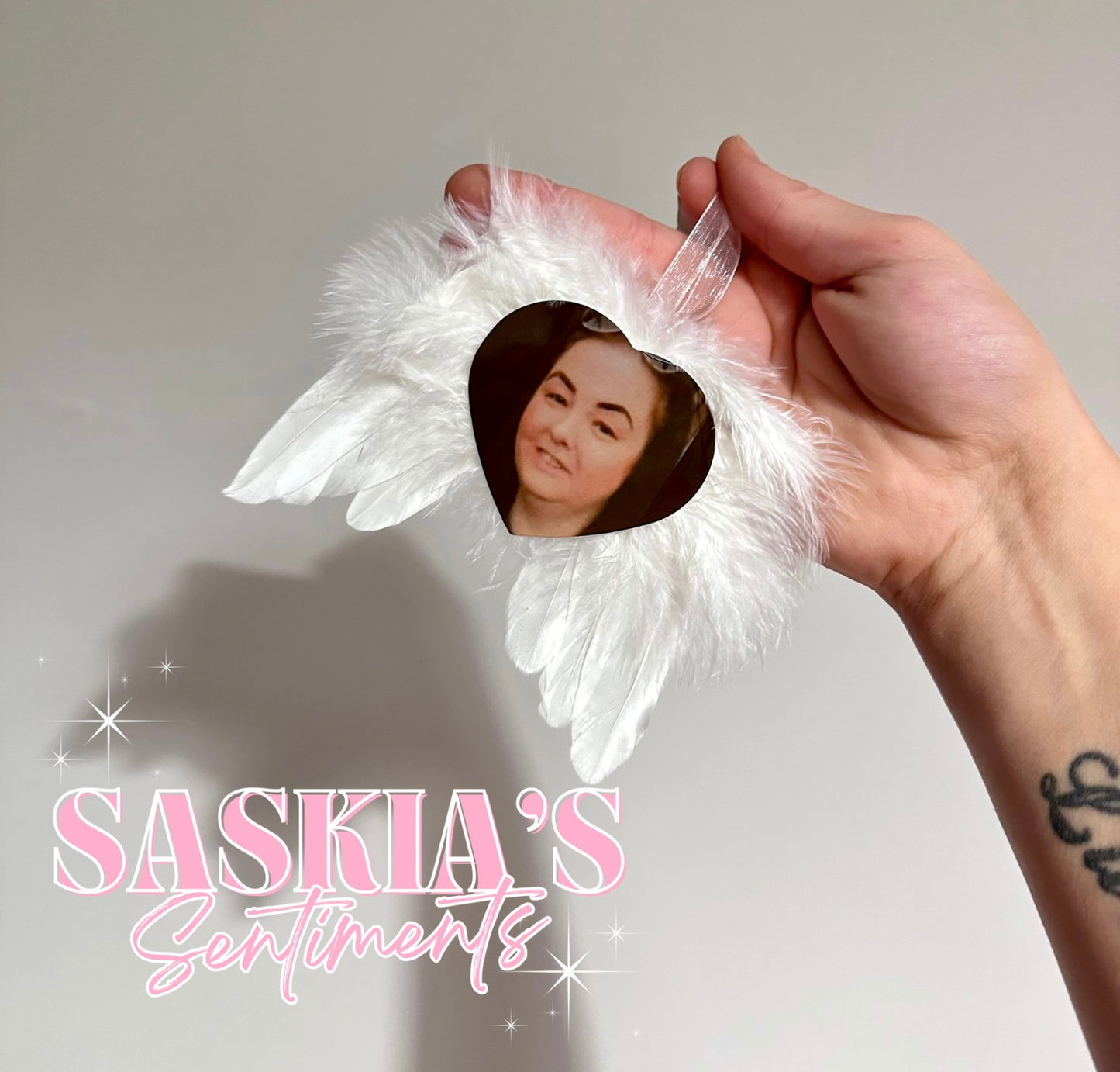 Heavenly Angel Wing Photo Ornament 🤍