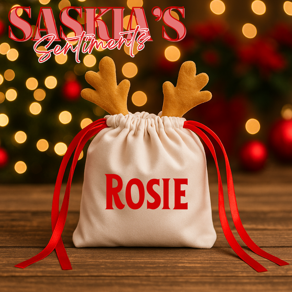 Custom Reindeer Treat Sack – Mini Christmas Bag