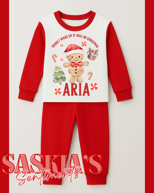 Personalised Christmas Pyjamas – Custom Name when I wake up…