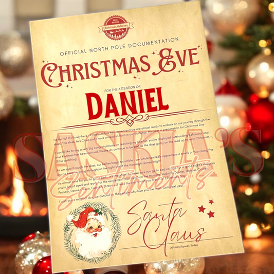 PERSONALISED OFFICIAL NORTH POLE DOCUMENT, CHRISTMAS EVE 🎄