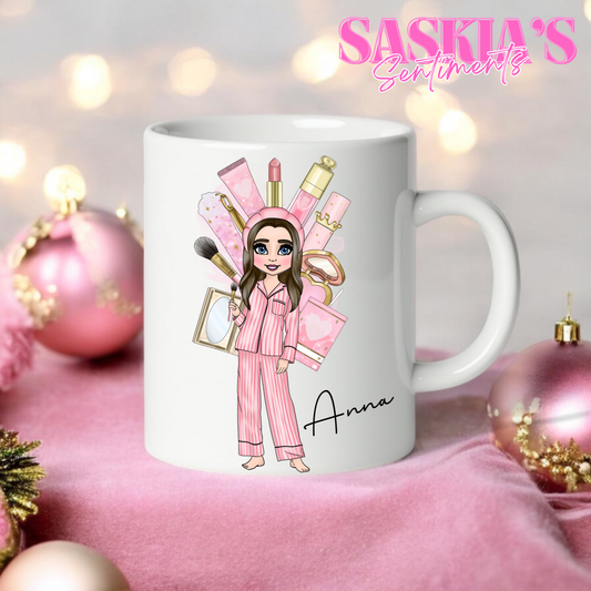 1st option/Personalised Custom Makeup Girlie Mug 💕