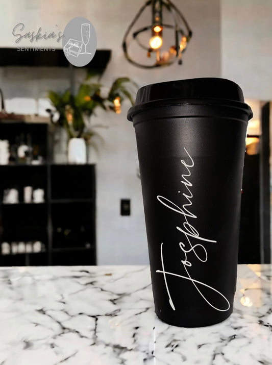Personalised Black Travel Hot Cup 🖤