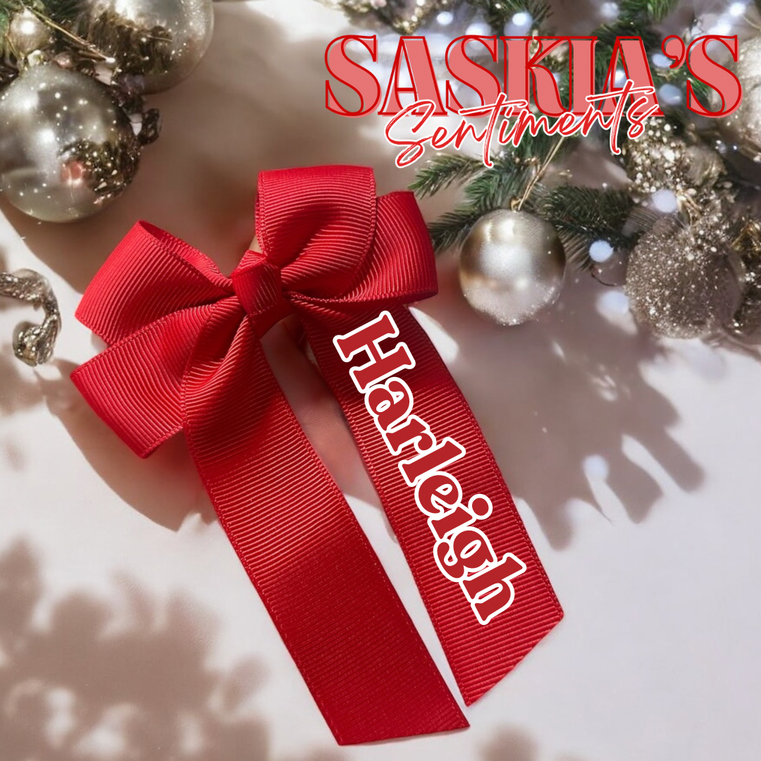 Personalised Red Hair bow