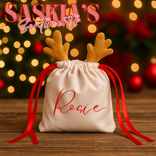 Custom Reindeer Treat Sack – Mini Christmas Bag