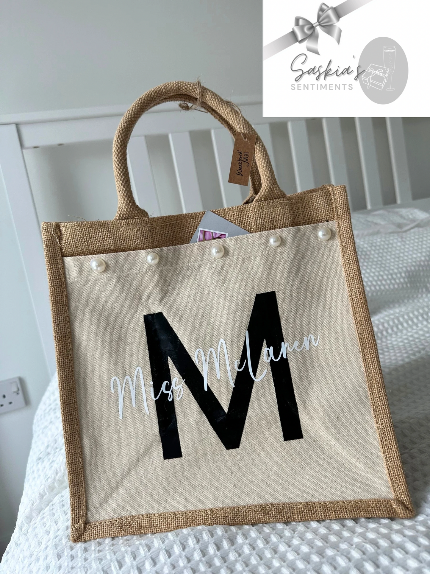 BEST SELLER Medium Personalised Jute bag ❤️