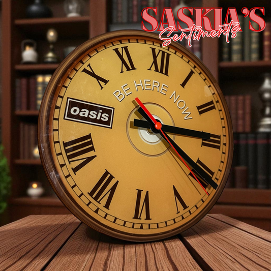 Oasis “Be Here Now” Glass Clock – 20cm