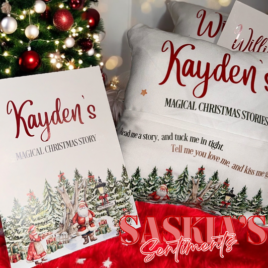 Personalised Magical Christmas story book and cushion set 🎅🏼🎄❤️✨