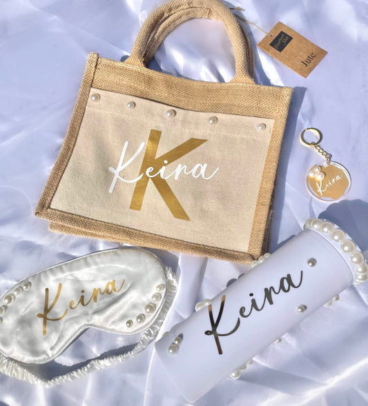 Personalised Jute bag & accessories Gift Set ✨